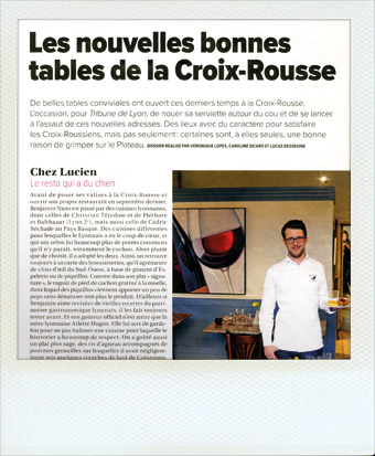 Critique restaurant Chez Lucien à Lyon dans le magazine Tribune de Lyon 2017